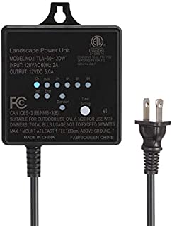 DEWENWILS 60W Outdoor Low Voltage Transformer with Timer and Photocell Light Sensor, 120V AC to 12V DC, Weatherproof, Specially for LED Landscape Lighting, Spotlight, Pathway Light, ETL Listed