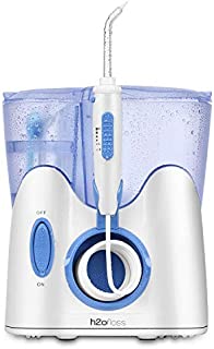 H2ofloss Dental Water Flosser for Teeth Cleaning With 12 Multifunctional Tips & 800ml Capacity, Professional Countertop Oral Irrigator Quiet Design(HF-9 whisper)