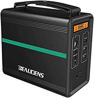 BEAUDENS Portable Power Station, Lithium Iron Phosphate Battery LiFePO4, 2000 Cycles, 10 Years Life, 166Wh 110V/150W AC Outlet, Solar Generator for Outdoors Camping Travel Fishing Emergency Backup