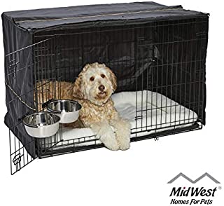 iCrate Dog Crate Starter Kit | 48-Inch Dog Crate Kit Ideal for XL DOG BREEDS Weighing 90 - 110 Pounds | Includes Dog Crate, Pet Bed, 2 Dog Bowls & Dog Crate Cover | 1-YEAR MIDWEST QUALITY GUARANTEE