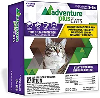 Adventure Plus Flea Prevention for Cats - 9 lbs and Over - Cat Flea Treatments (4 Dose)