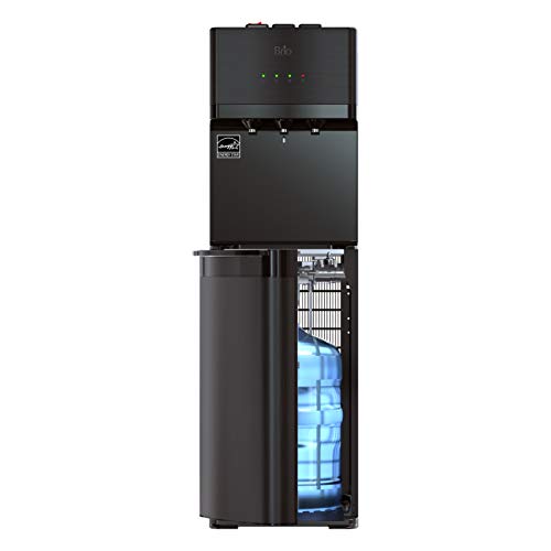 Brio Self Cleaning Bottom Loading Water Cooler Water Dispenser  Black Stainless Steel - 3 Temperature Settings - Hot, Room & Cold Water - UL/Energy Star Approved
