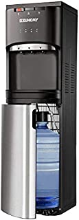 Euhomy Self Cleaning Bottom Loading Water Cooler Dispenser, with UV Lights Stainless Steel Water Cooler For Home, Office, Living Room, 3 Or 5 Gallon Bottle, 3 Temperature Settings, Black