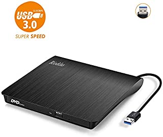 External CD Drive USB 3.0 Portable CD DVD +/-RW Drive DVD/CD ROM Rewriter Burner Writer Compatible with Laptop Desktop PC Windows Mac Pro MacBook