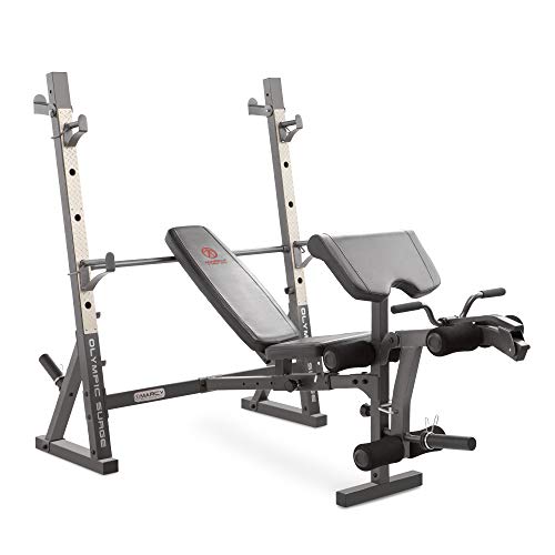 Marcy Olympic Weight Bench for Full-Body Workout MD-857, Grey/Black