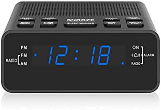 Alarm Clock, AM/FM Digital Alarm Clock Radio with LED Display,Sleep Timer, Dimmer, Snooze Battery Backup for Bedrooms,Bedside,Desk,Shelf