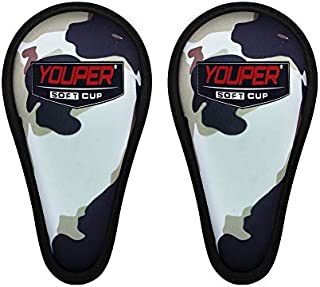 Youper Boys Youth Soft Foam Protective Athletic Cup (Ages 4-6), Kids Sports Cup for Baseball, Football, Lacrosse, MMA (Camo (2-Pack), X-Small)