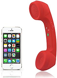 Wireless Retro Telephone Handset and Wire Radiation-Proof Handset Receivers Headphones for a Mobile Phone with Comfortable Call (Red)