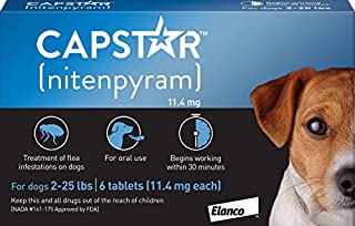 Capstar Fast-Acting Oral Flea Treatment for Small Dogs, 6 Doses, 11 mg (2-25 lbs)