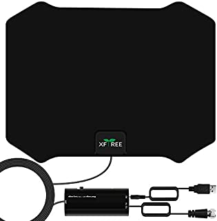 TV Antenna,2021 Updated Amplified HD Digital Indoor TV Antenna Long 230+ Miles Range Signal Booster Support 4K 1080p Fire tv Stick and All Old TV - 17ft Coax Cable HDTV Amplifier Antenna for Channels