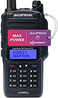 Mirkit Waterproof BaofengRadio UV-9R Plus MK1 (UV-82 3rd gen) Max Power Ham Radio Handheld &2200mAh Battery, IP67 Portable Radio: Dust, Cold & Waterproof Radio with Hard Case IP67