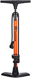 TOOLITIN Floor Bicycle Pump with Gauge,160 Psi High Pressure,Bike Pump Compatible with Presta and Schrader Valve,Bike Tire Pump for Road Bike,MTB,Hybrid,Balls