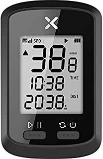 XOSS G GPS Bike Computer, Wireless Bluetooth Bike Speedometer and Odometer, Rechargeable Cycling Computer MTB Tracker with LCD Automatic Backlight Display, IPX7 Waterproof Fits All Bikes