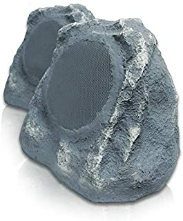 Bluetooth Outdoor Rock Speakers - (Grey Slate)- Stereo Pair
