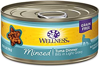 Wellness Complete Health Natural Grain Free Wet Canned Cat Food, Minced Tuna Entree, 5.5-Ounce Can (Pack of 24)
