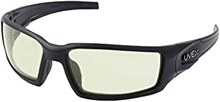Howard Leight by Honeywell Uvex Hypershock Low-Light Shooting Glasses with Uvextreme Plus Anti-Fog Lens Coating, Amber Lens (R-02221), One Size , Black
