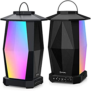Onforu Outdoor Bluetooth Speakers, 2 Pack 25W Wireless Speakers, Various Speakers Pairing Supported, IPX5 Waterproof Patio Speakers with LED Mood Lights for Yard, Garden, Camping, Christmas