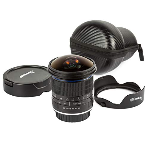 Ultimaxx 7mm f/3 HD Aspherical Fisheye Lens for Sony FS7, FS7M2, FS5, FS5M2K, a9, a99ii; A7, II, R, SII, III, RIII; a6500, a6300, a6000, a5100, a5000, NEX Series & Other E-Mount Digital Cameras