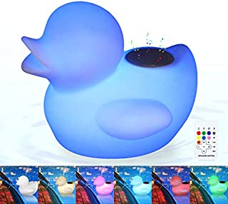 Glowing Floating Pool Lights Bluetooth Speaker with Remote Control Wireless Rechargeable LED Duck Pool Floating Light IP67 with 16 Colors LED Lights