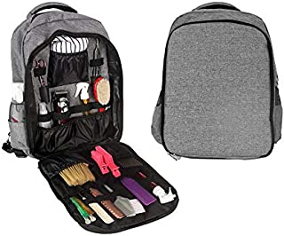 NADAENMF Barbershop Travel Backpack Computer Bag Laptop Backpack Unisex Portable Salon Hair Tools Bag Cosmetic Organizer with Scissors Comb Holder, Hair Stylist Bag for Travel Luggage Pouch (Gray)