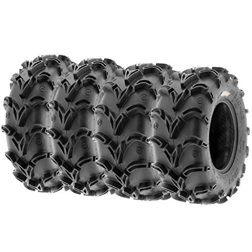 Set of 4 SunF A050 28x10-12 Front & 28x12-12 Rear Deep Mud + Trail ATV UTV Off-Road Tires, 6PR, Tubeless