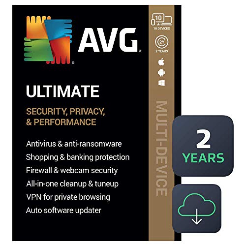 AVG Ultimate 2021 | Antivirus+Cleaner+VPN | 10 Devices, 2 Years [PC/Mac/Mobile Download]