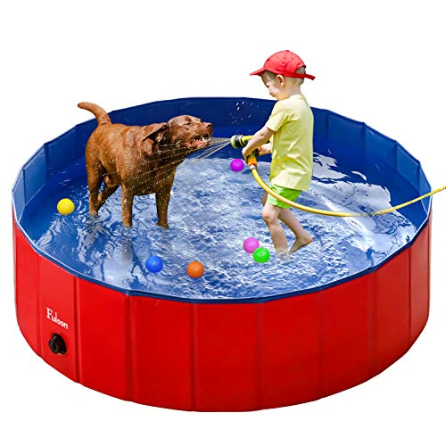 Fuloon Dog Paddling Pool PVC Portable Foldable Dogs Cats Bathing Tub Bathtub Wash Tub Pet Swimming Pool Water Pond