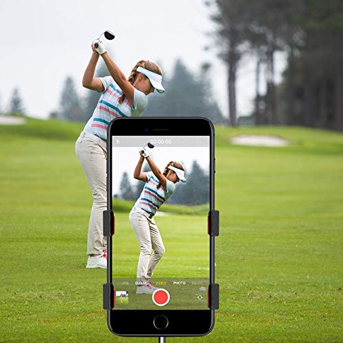 ZOEA Record Golf Swing, Cell Phone Clip Holder for Golf Training | Work with Clubs, Flag Stick or Alignment Sticks | Quick & Easy to Set Up