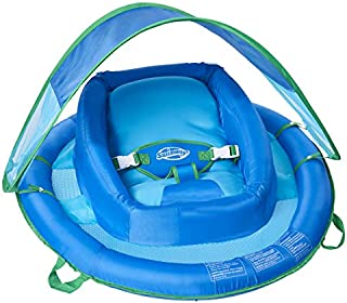 SwimWays Infant Baby Spring Float with Adjustable Sun Canopy - Blue