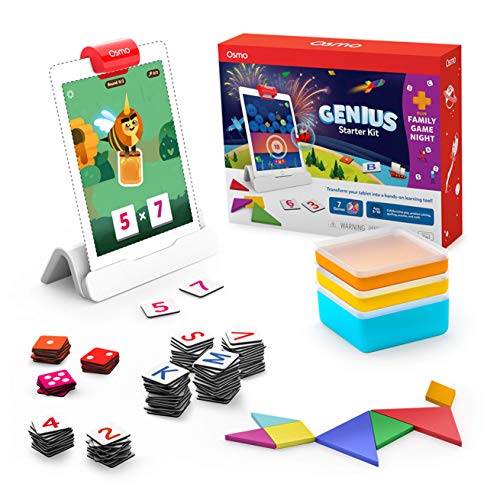 Osmo - Genius Starter Kit for iPad + Family Game Night - 7 Educational Learning Games for Spelling, Math & more - Ages 6-10 - STEM Toy (Osmo iPad Base Included - Amazon Exclusive)