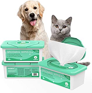 PUPMATE Pet Wipes for Dogs & Cats, Extra Moist & Thick Grooming Puppy Wipes with 100 Fresh Counts, Aloe Vera/Nature