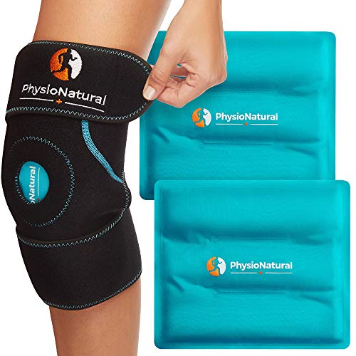 Knee Ice Pack Wrap - Cold Therapy with Adjustable Compression Support for Joint Pain, Injuries, Bursitis Pain Relief, Knee Surgery, Arthritis, Meniscus Tear, ACL, Sprains & Swelling