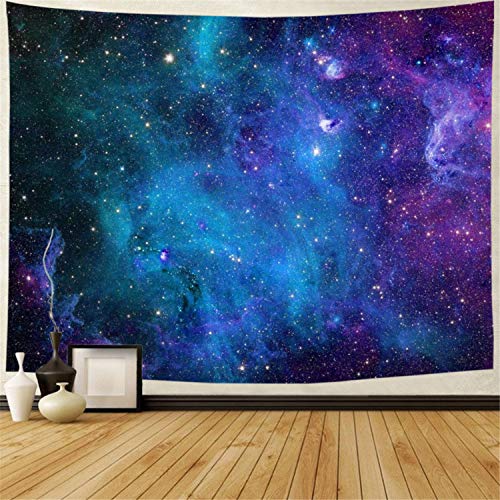Lahasbja Galaxy Tapestry Blue Starry Sky Tapestry Universe Space Tapestry Wall Hanging Psychedelic Tapestry Mysterious Nebula Stars Wall Tapestry for Living Room Dorm (XL/70.8