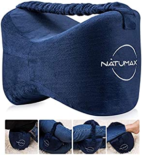 Knee Pillow for Side Sleepers - Sciatica Pain Relief - Back Pain, Leg Pain, Pregnancy, Hip and Joint Pain - NATUMAX Memory Foam Leg Pillow + Free Sleep Mask and Ear Plugs