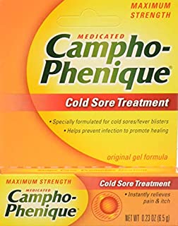 Campho-Phenique Cold Sore Treatment, Maximum Strength, Original Gel Formula, Orange, No Flavour, 0.23 Oz